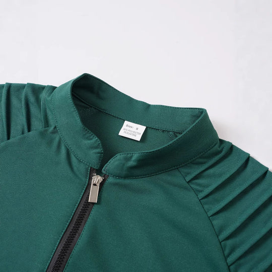 Herren Langarmshirt mit modernem Stehkragen und Reißverschluss Heidi-Mode