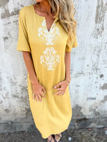 Damen Sommerliches Kleid mit aufwendiger Stickerei Heidi-Mode
