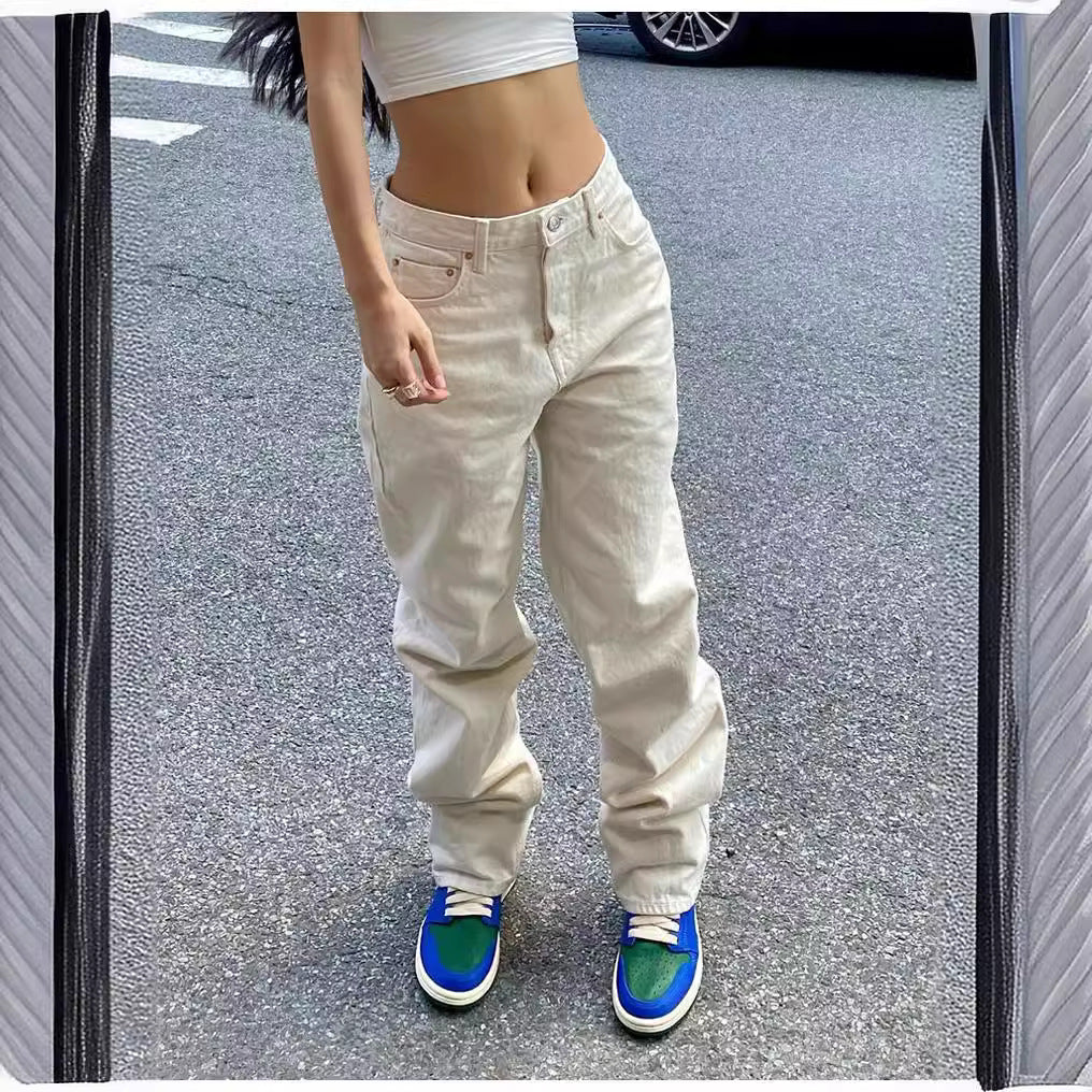 Damen weite High-Waist Jeans mit modernem Schnitt Heidi-Mode