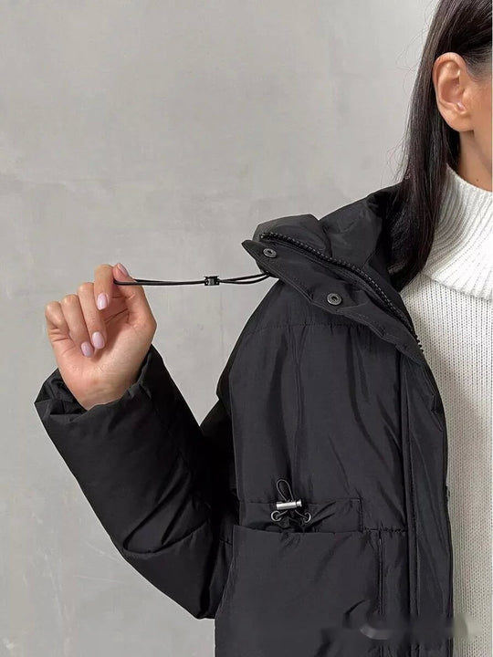 Damen Sportliche Winterjacke mit hohem Kragen und praktischen Taschen Heidi-Mode