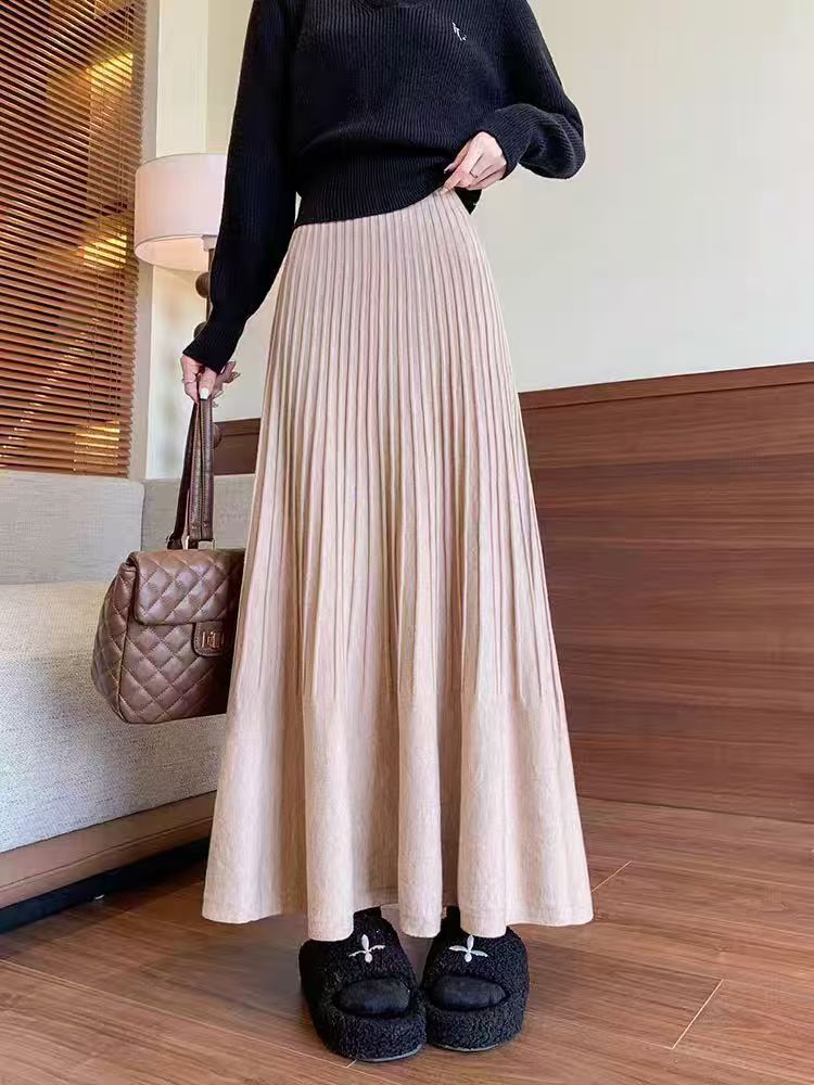 Damen eleganter Faltenrock mit hohem Bund Heidi-Mode