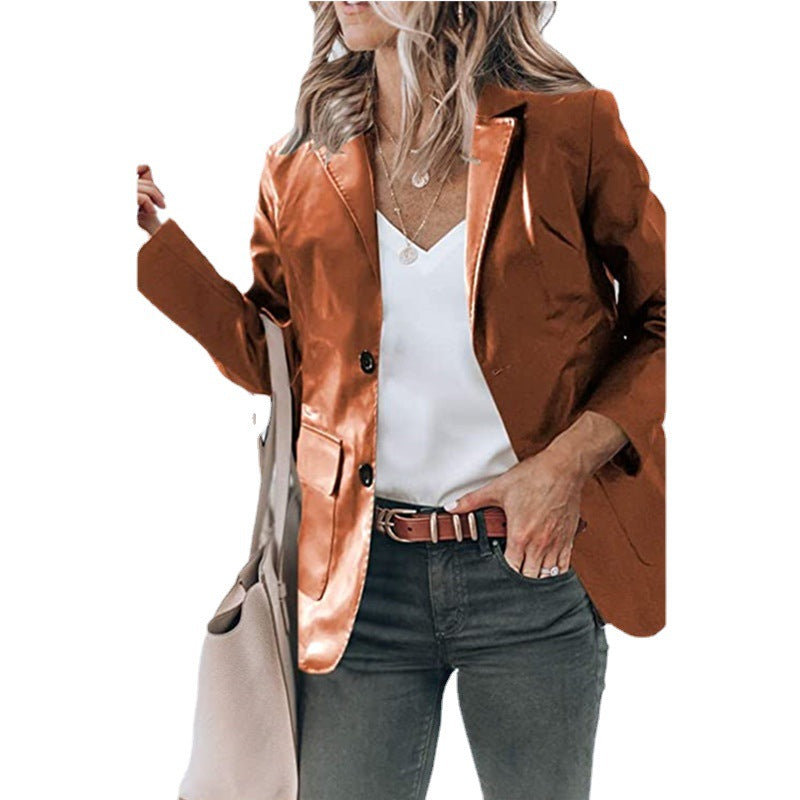 Damen eleganter Blazer mit zwei Taschen und zeitlosem Schnitt Heidi-Mode