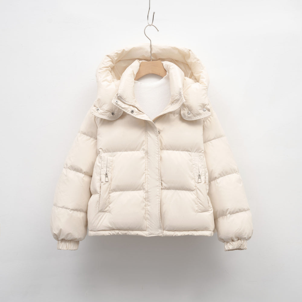 Damen Pufferjacke mit abnehmbarer Kapuze und voluminösem Schnitt Heidi-Mode