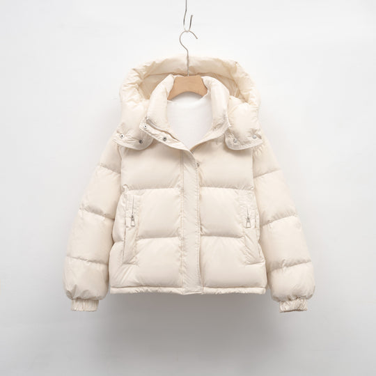 Damen Pufferjacke mit abnehmbarer Kapuze und voluminösem Schnitt Heidi-Mode