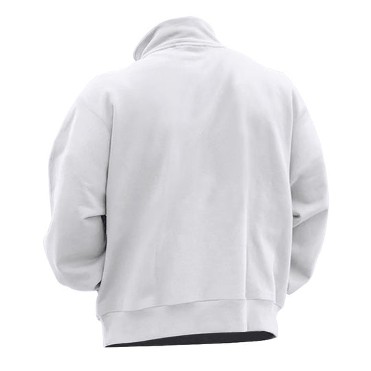 Herren Fleece-Hoodie mit modernem Reißverschluss und hohem Kragen Heidi-Mode