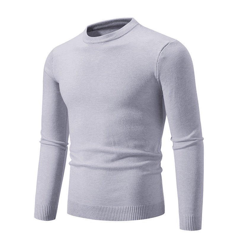 Herren eleganter Rundhals-Pullover aus feiner Baumwolle Heidi-Mode