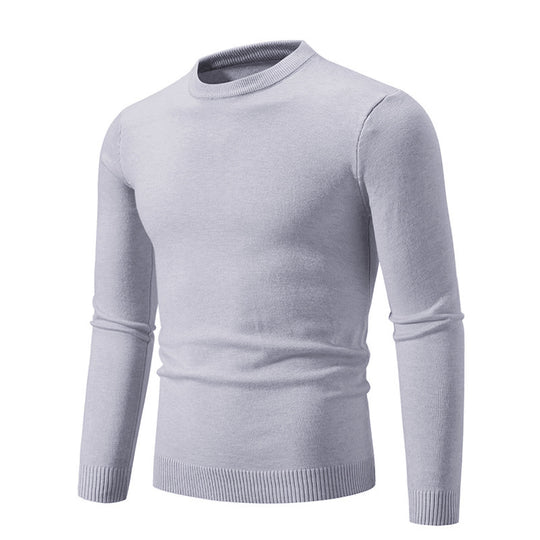 Herren eleganter Rundhals-Pullover aus feiner Baumwolle Heidi-Mode
