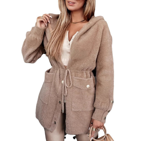 Damen Kuschelige Oversized-Winterjacke mit Taschen und hochwertigem Kunstfell Heidi-Mode