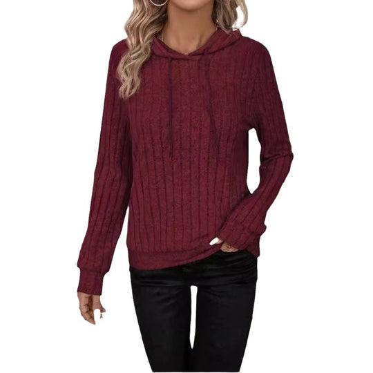 Damen Fleece Kapuzenpulli im Rippdesign Heidi-Mode