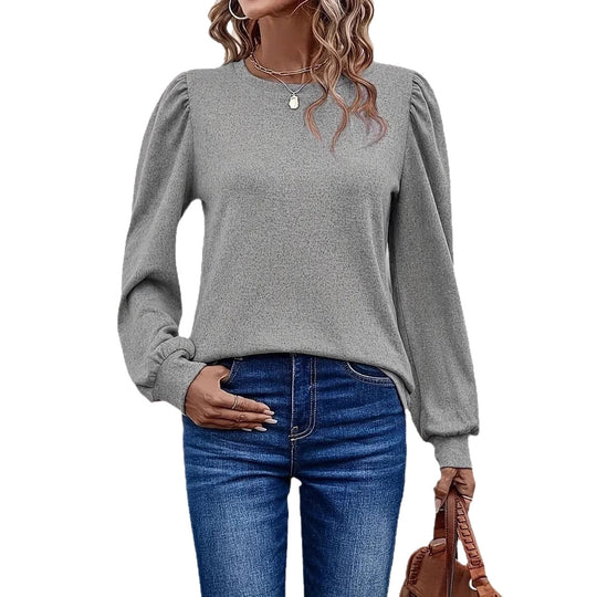 Damen Pullover mit Puffärmeln und casual Schnitt Heidi-Mode