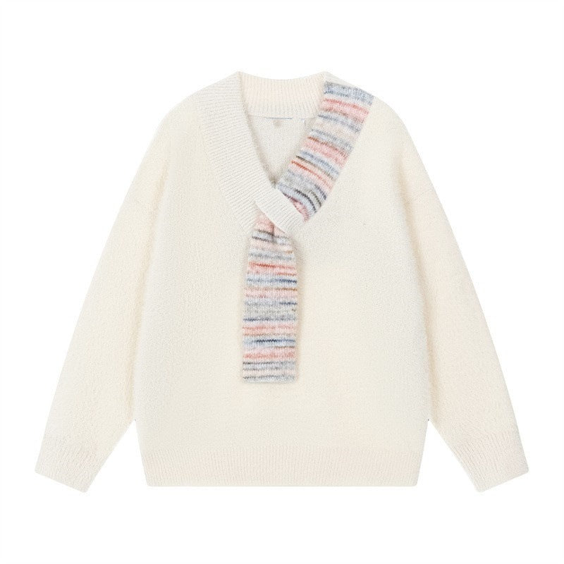 Damen Kuscheliger Pullover mit innovativem Schal-Detail Heidi-Mode