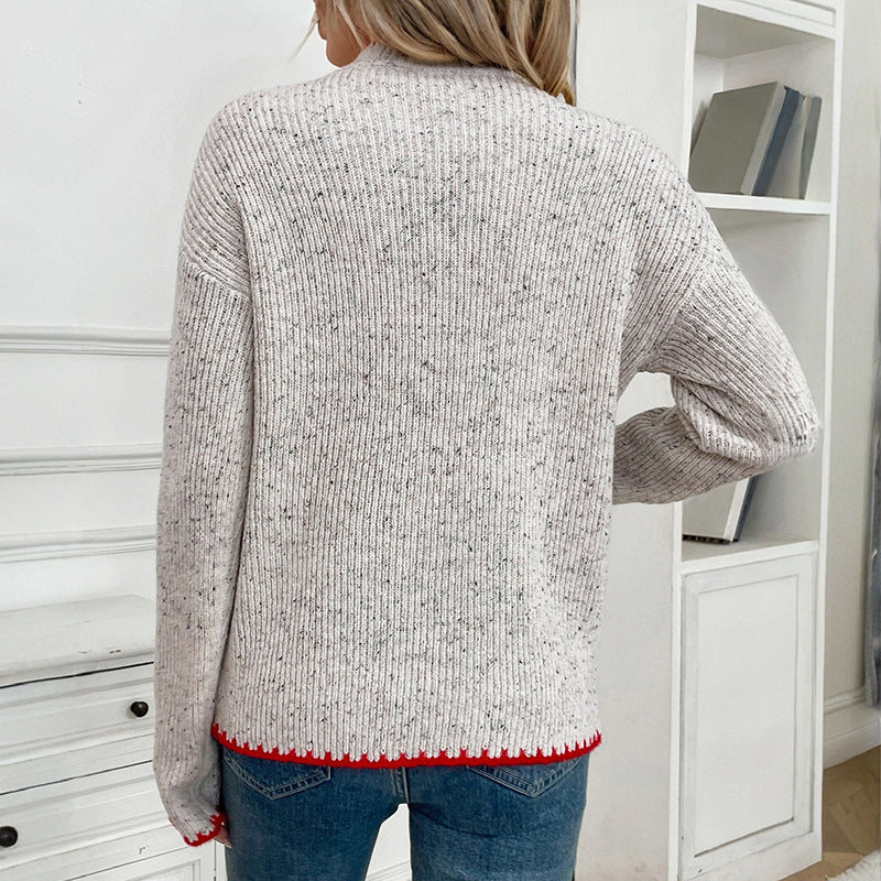 Damen Pullover mit Herzapplikation Heidi-Mode
