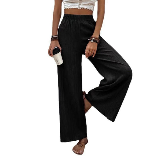 Damen Weite Plisséhose mit elastischem Bund und elegantem Fall Heidi-Mode
