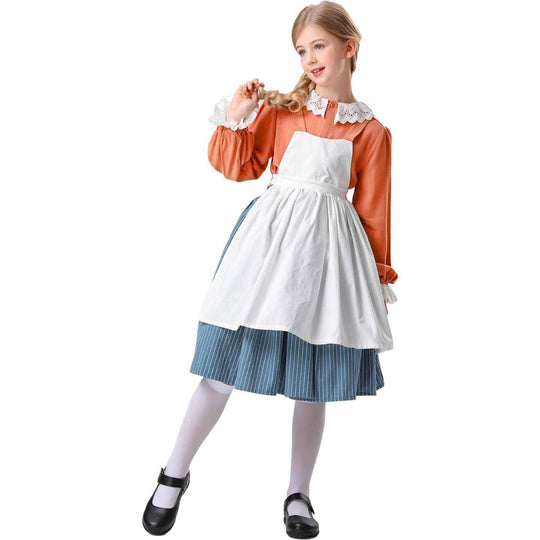 Damen Trachtenkleid mit Schürze und Mütze Heidi