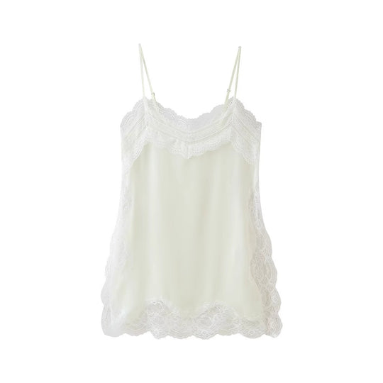 Damen Spitzenoberteil mit feinen Trägern und luxuriösem Fall Heidi-Mode