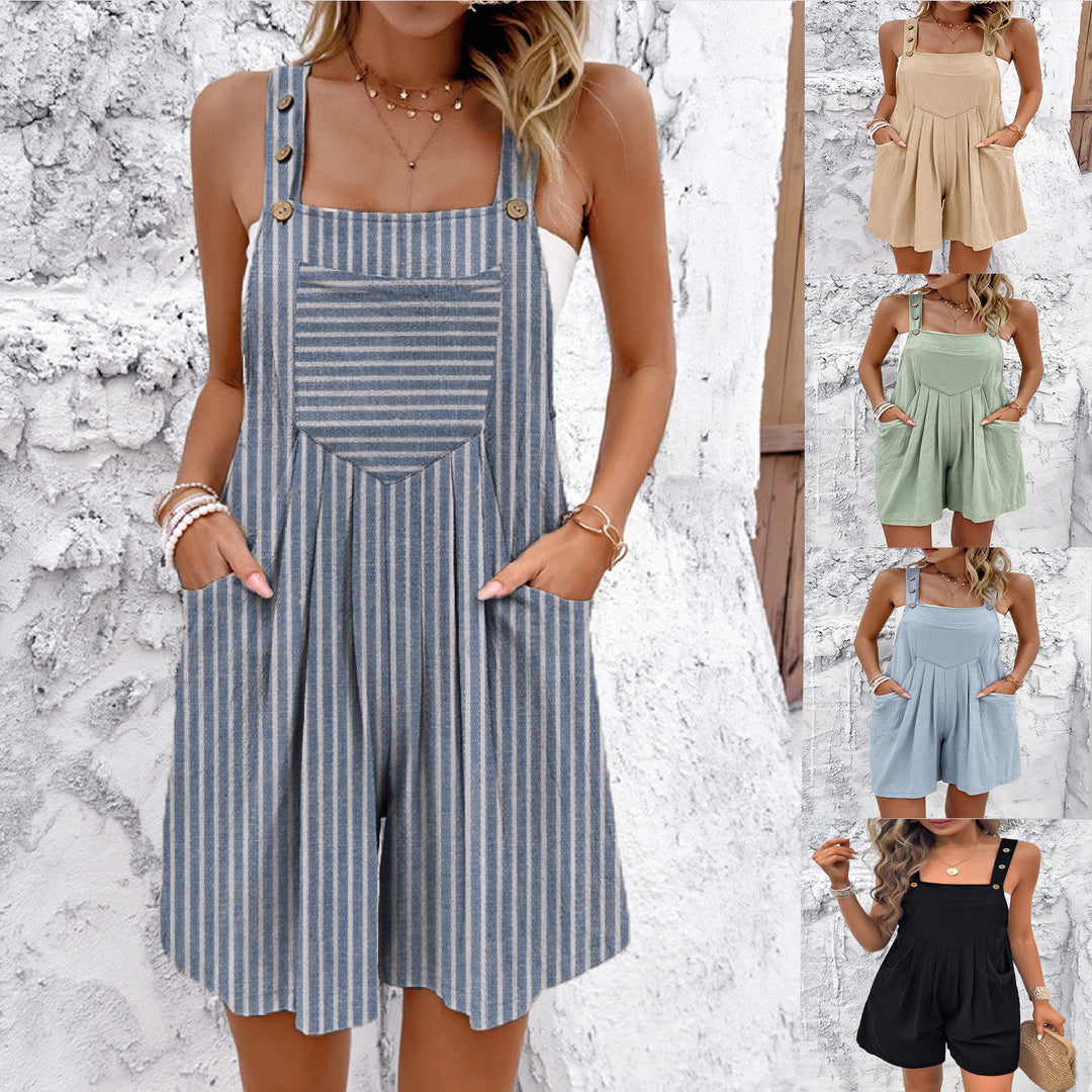 Damen Overall mit Taschen und Knopfdetails Heidi-Mode