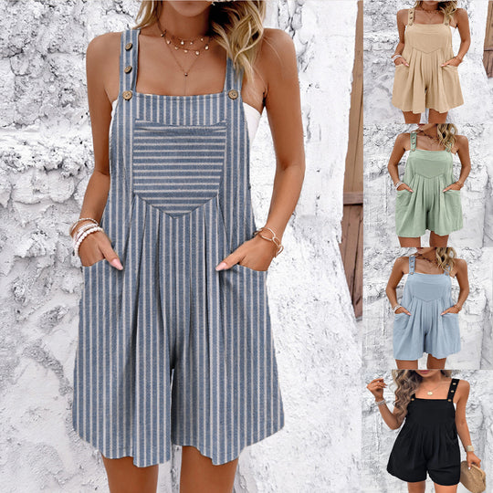 Damen Overall mit Taschen und Knopfdetails Heidi-Mode