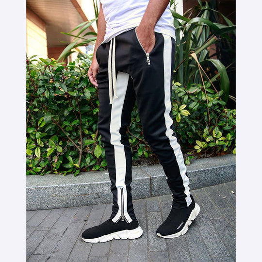 Herren Sportliche Slim-Fit Jogginghose mit Seitentaschen Heidi-Mode