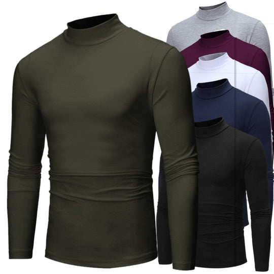 Herren Rollkragenpullover mit enger Passform und edel strukturiertem Material Heidi-Mode
