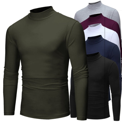 Herren Rollkragenpullover mit enger Passform und edel strukturiertem Material Heidi-Mode