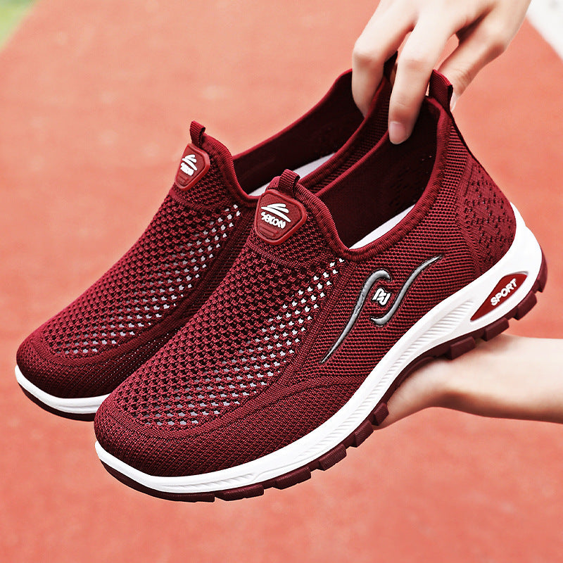 Damen Slip-On Sportschuhe mit atmungsaktiver Strickkonstruktion Heidi-Mode