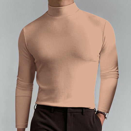 Herren Hochwertiger Rollkragenpullover aus feinem Baumwollmix Heidi-Mode