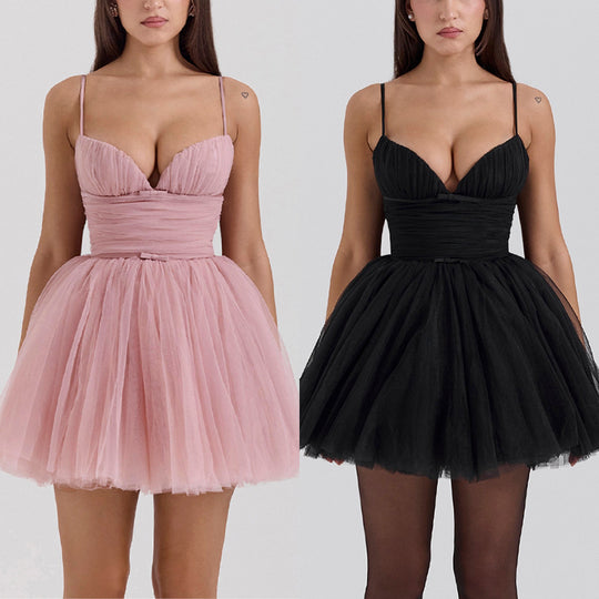 Damen Verspielt geschnittenes Tüllkleid mit verstellbaren Trägern und einer schwingenden Silhouette Heidi-Mode