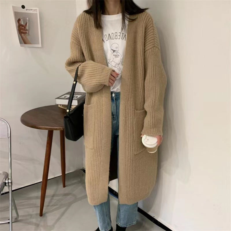 Damen Strickcardigan mit lockerer Silhouette und tiefen Taschen Heidi-Mode