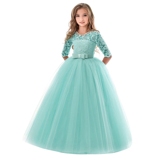 Damen Prinzessinnenkleid mit Spitzenoberteil und Tüllrock Heidi-Mode