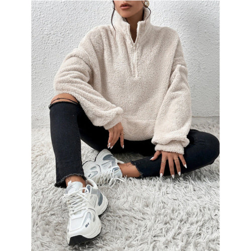 Damen Fleece-Pullover mit hohem Kragen Heidi-Mode