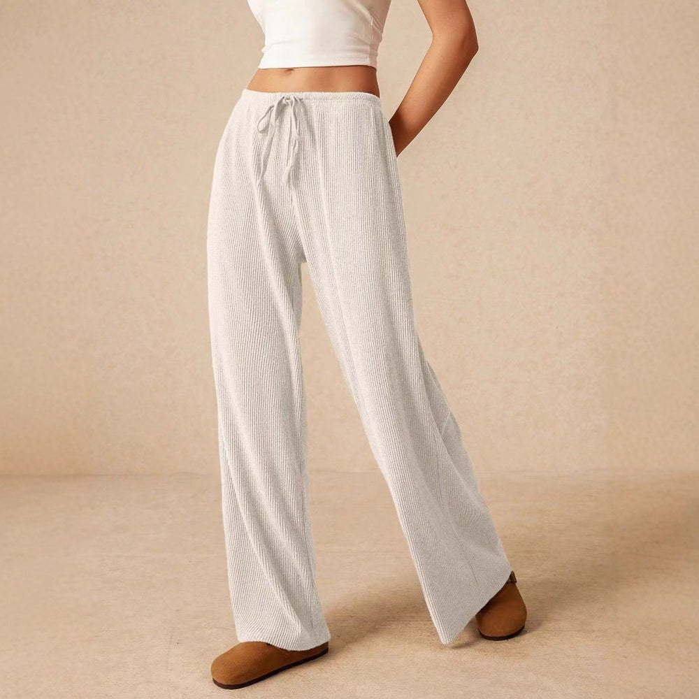 Damen weite und bequeme Loungehose aus Rippstoff Heidi-Mode