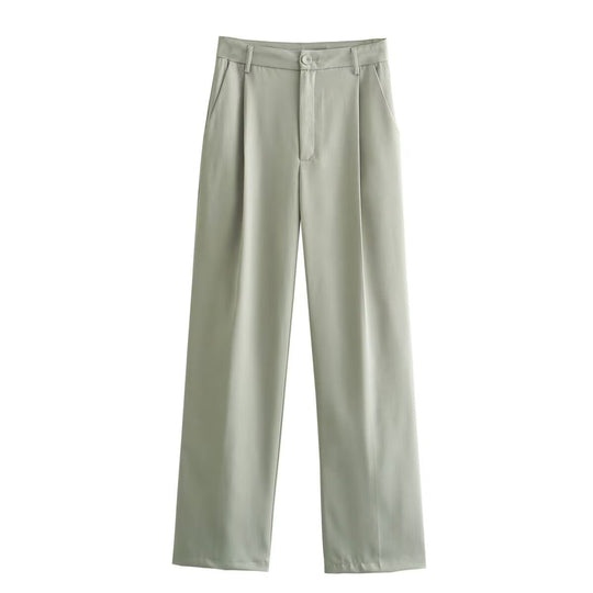 Damen Weite Tuchhose mit eleganter Bundfalte Heidi-Mode