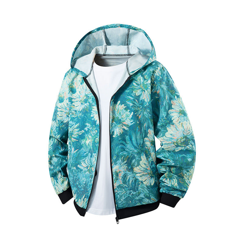 Damen leichte Windbreaker-Jacke mit farbenfrohem Muster und atmungsaktiven Eigenschaften Heidi-Mode