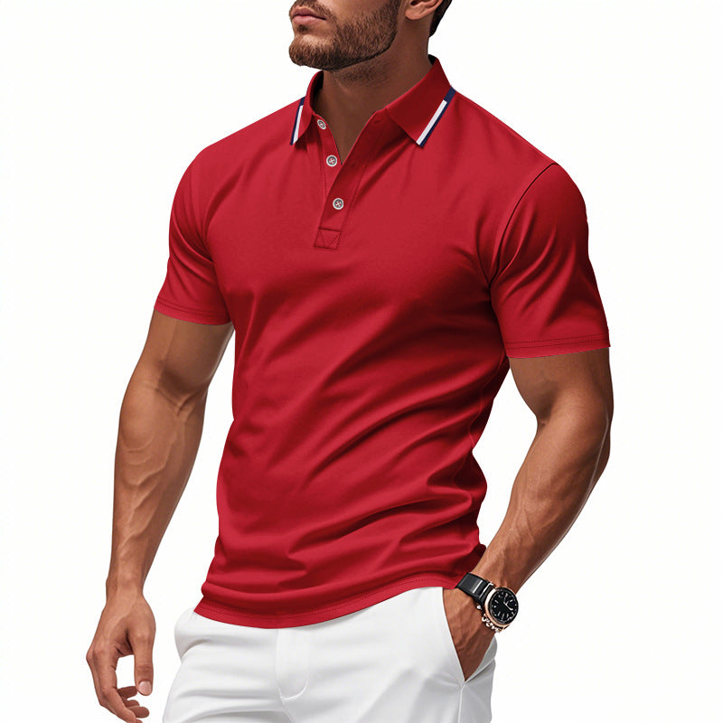 Herren Polo-Shirt mit modernem Kragen und atmungsaktiver Struktur Heidi-Mode