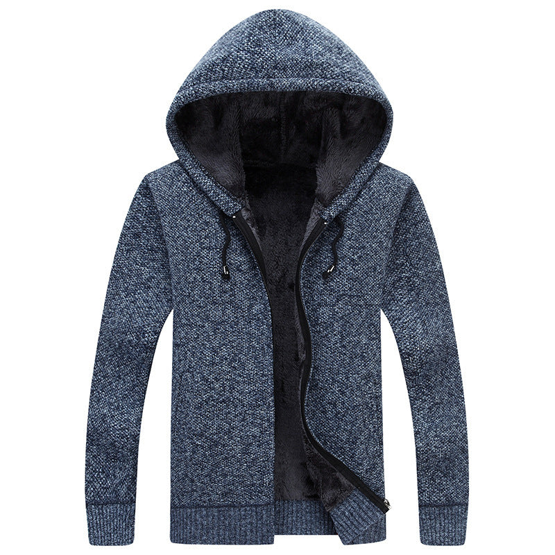 Herren bequeme Fleece-Jacke mit Kapuze und weichem Innenfutter Heidi-Mode