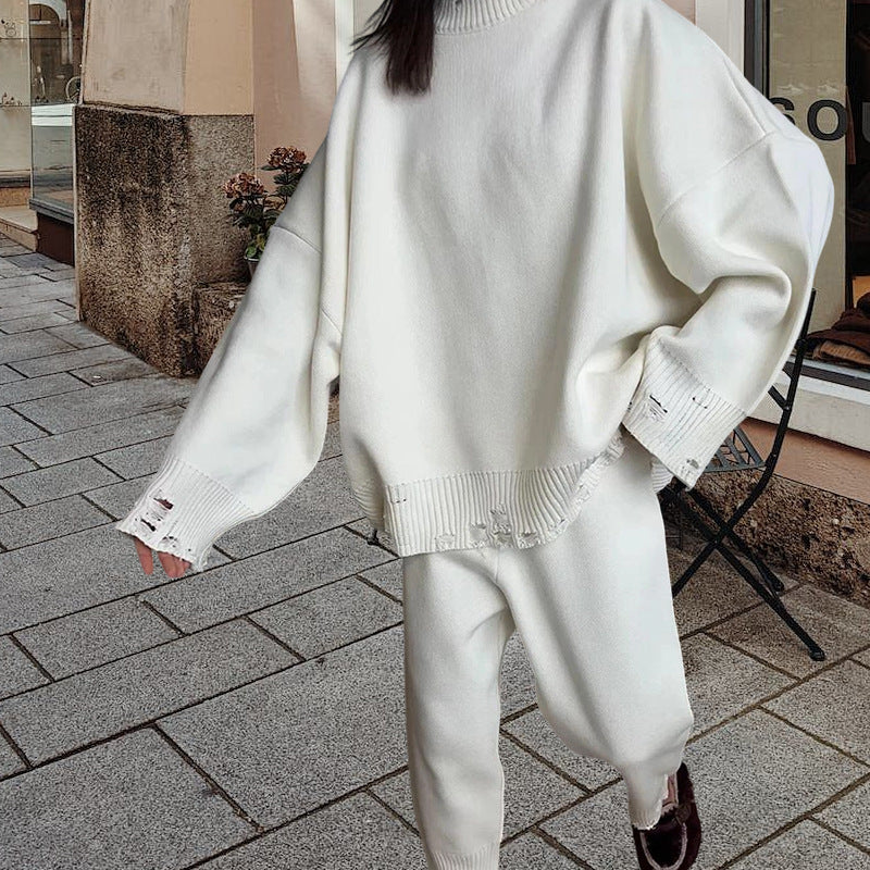Damen Strickanzug mit oversized Schnitt und modischen Details Heidi-Mode