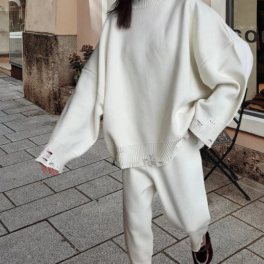 Damen Strickanzug mit oversized Schnitt und modischen Details Heidi-Mode