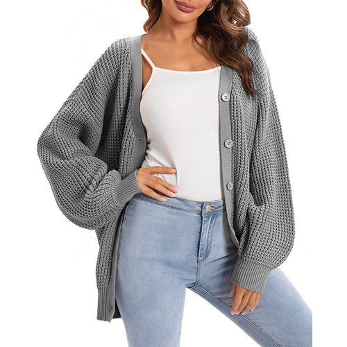 Damen kuschelige Strickjacke mit oversized Passform Heidi-Mode