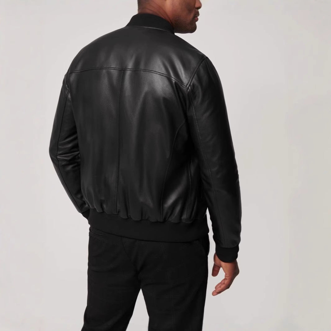 Herren klassische jacke im Biker-Stil mit elastischem Bund Heidi-Mode