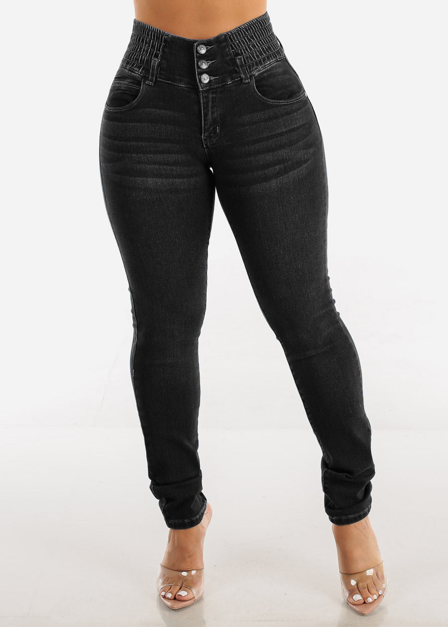 Damen Skinny Jeans mit hohem Komfortbund Heidi-Mode