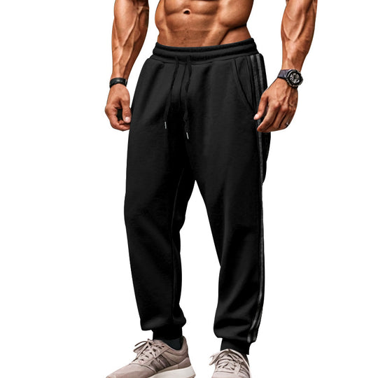 Herren Bequeme Sporthose mit kontrastierenden Seiteneinsätzen und elastischem Bund Heidi-Mode