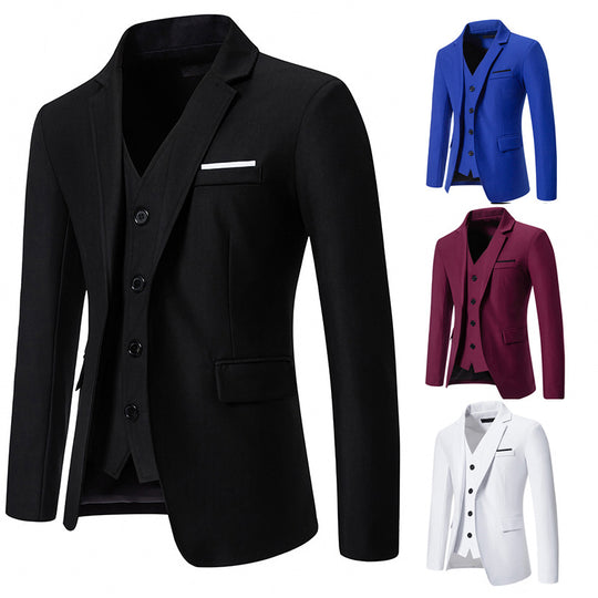 Herren elegant ausgestattetes Anzugset mit Blazer, Weste und Hose Heidi-Mode