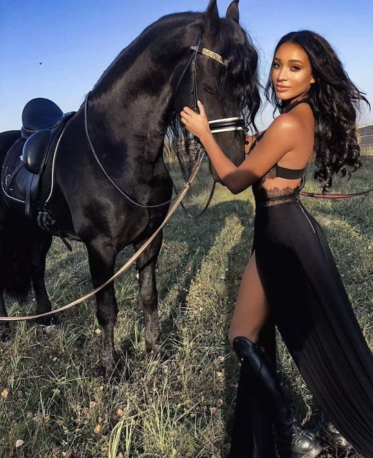 Damen Elegantes Hochgeschlossenes Abendkleid Heidi-Mode