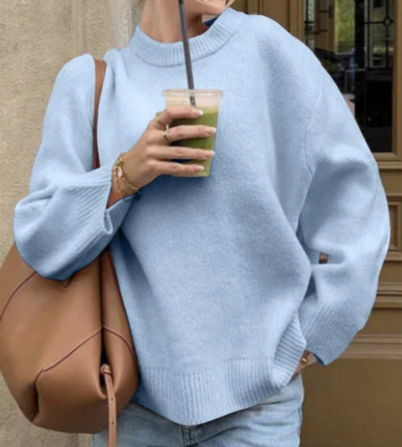 Damen Pullover mit lässigem Schnitt und voluminösen Ärmeln Heidi-Mode