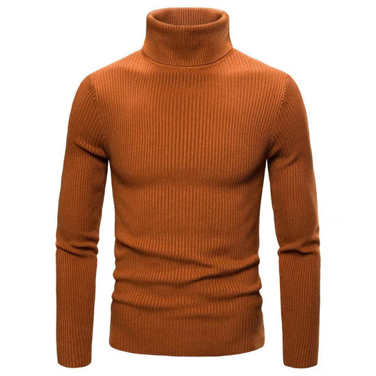 Herren Hochwertiger Rollkragenpullover aus feiner Rippstruktur Heidi-Mode