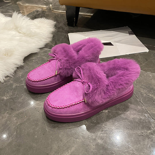 Damen Fleece gefütterte Slipper mit modischem Komfort und rutschfester Sohle Heidi-Mode