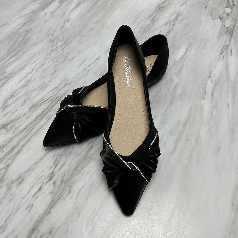 Damen Elegante Ballerinas mit dekorativem Knoten und gepolsterter Innensohle Heidi-Mode
