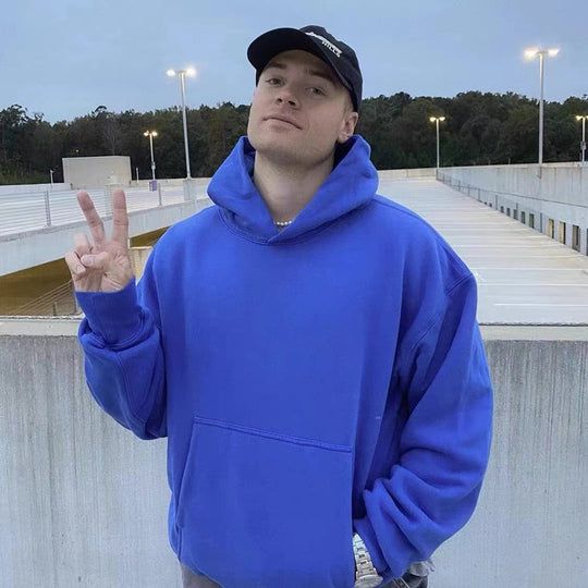 Damen Oversized Kapuzenpullover mit Kängurutasche und hochwertiger Baumwollmischung Heidi-Mode