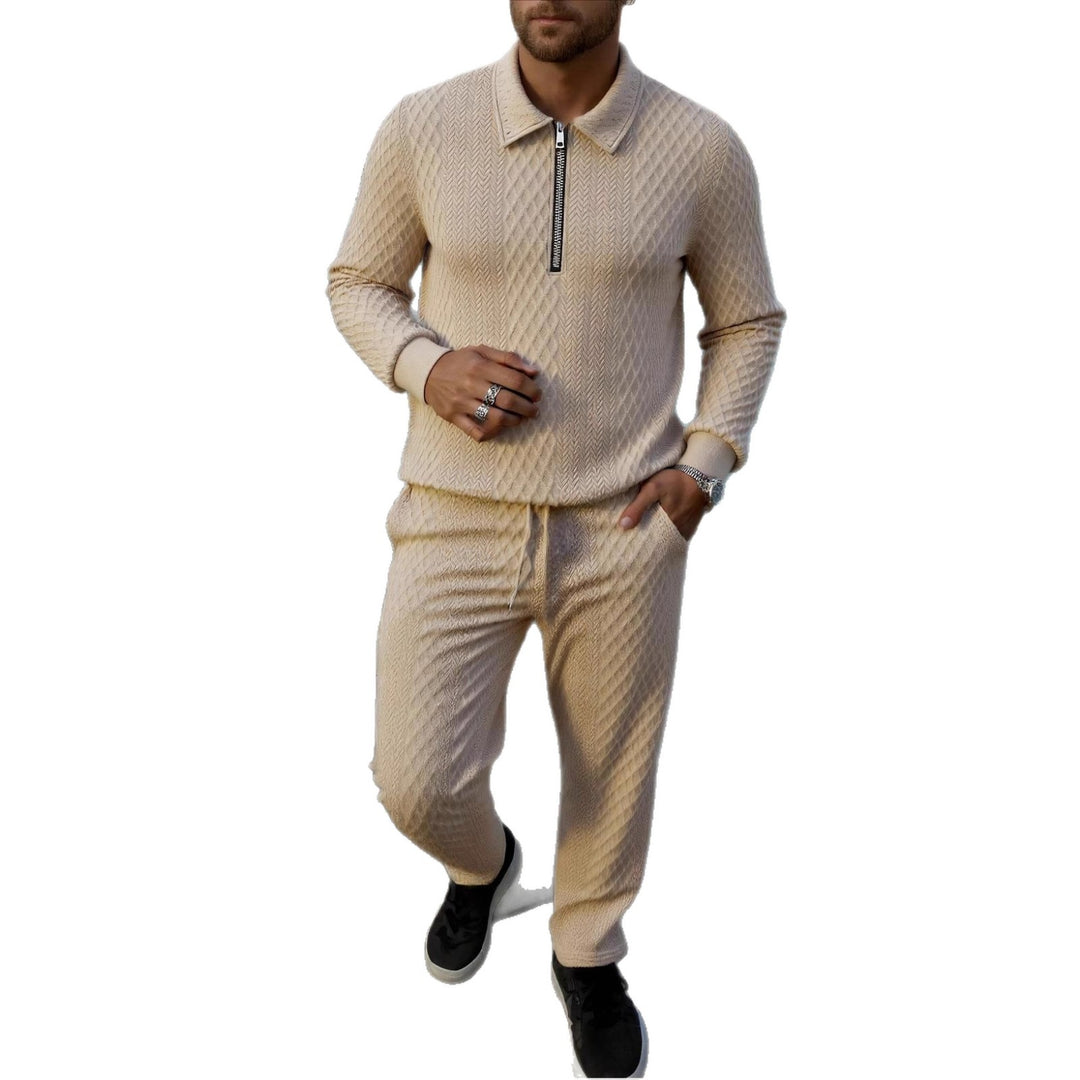 Herren Elegantes Strickanzug aus atmungsaktivem Material mit Stehkragen Heidi-Mode