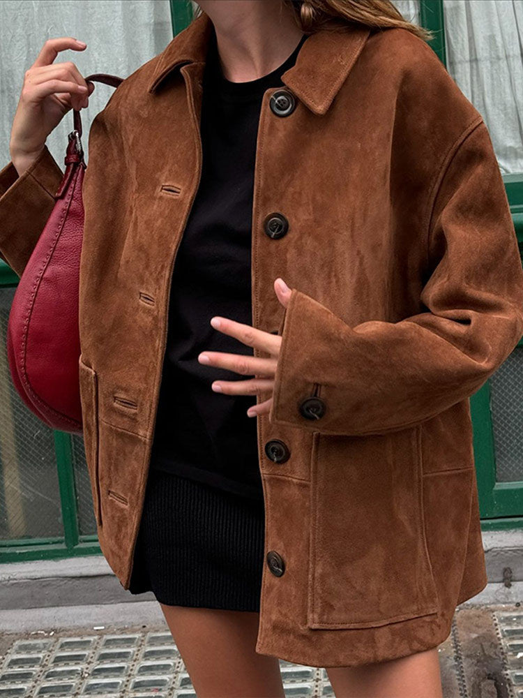 Damen Wilde Velourjacke im lässigen Chic Heidi-Mode